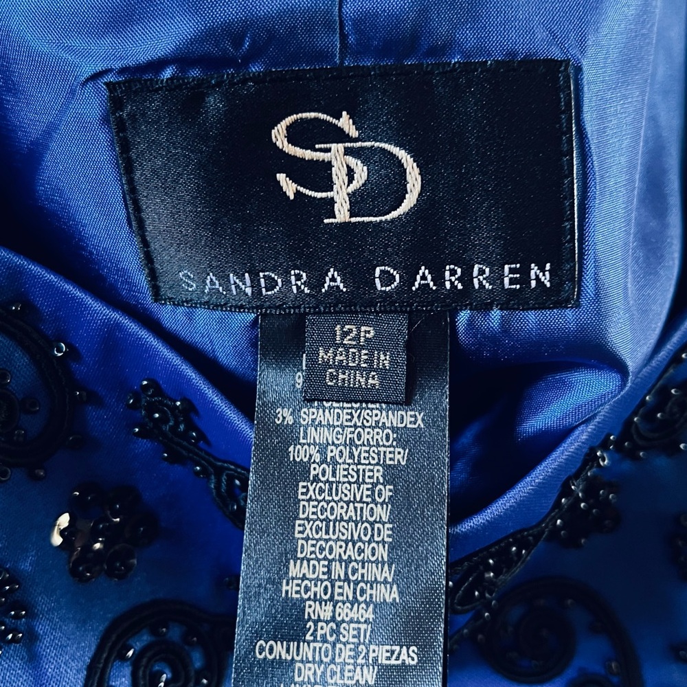 Sandra Darren Royal Blue Dress with Black Accents